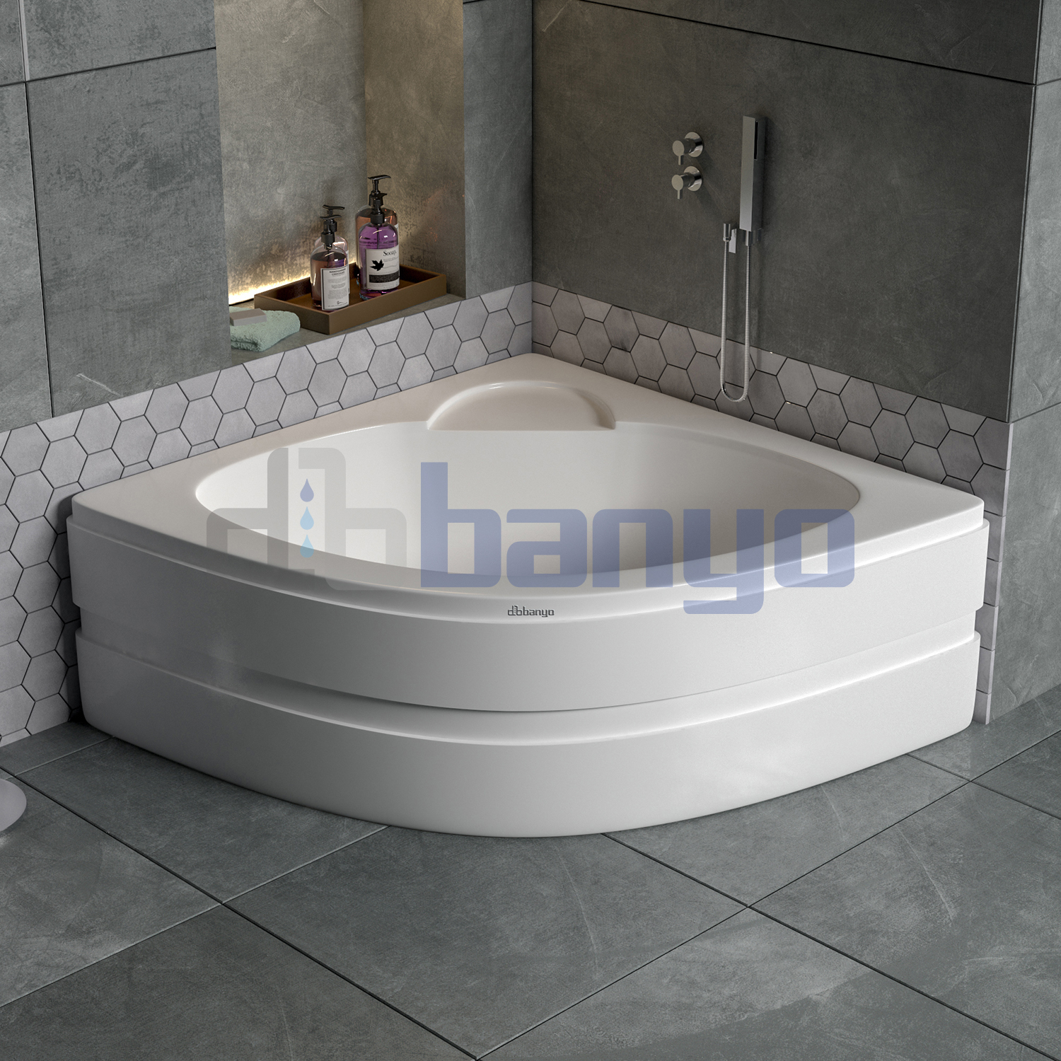 dbbanyo - 110*110 cm  Oturmalı H45&50 Oval Küvet