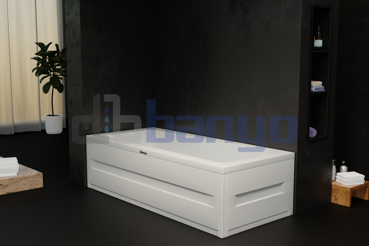 dbbanyo - 80*150 cm  Düz H50 Dikdörtgen Küvet