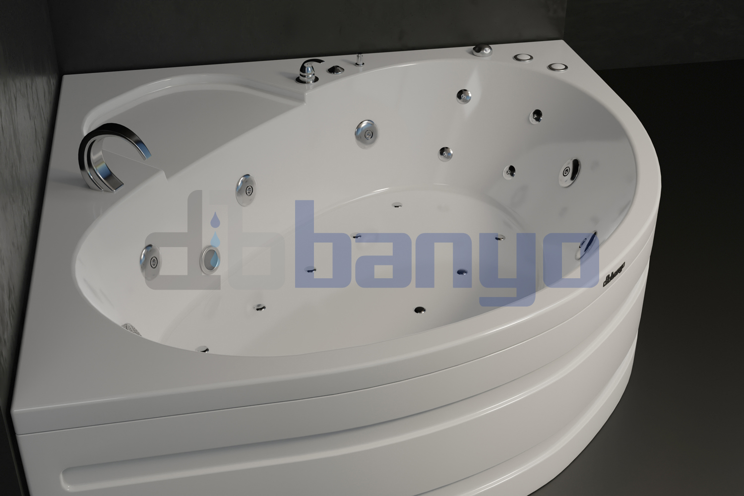 dbbanyo - 80*100 cm  Sol Asimetrik Hidromasajlı Küvet