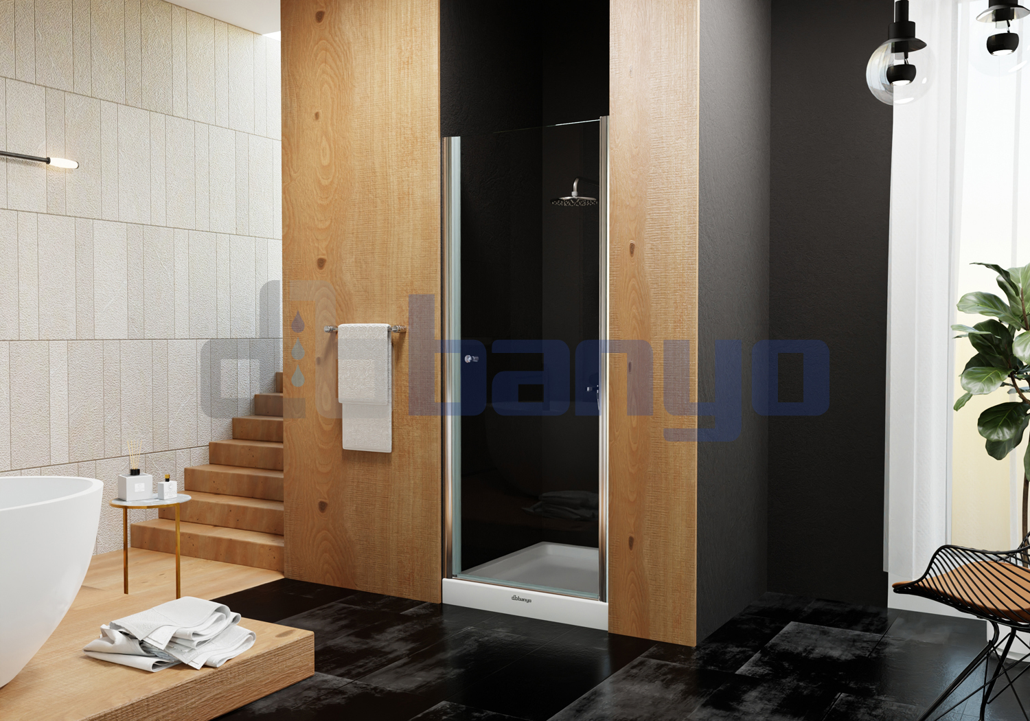 dbbanyo - 0-50 cm  Göksu Ön Cephe Girişli Boy Menteşeli 1 Açılır Duşakabin