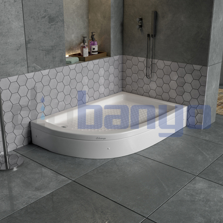 dbbanyo -  Sağ H20 Asimetrik Panelli Duş Teknesi