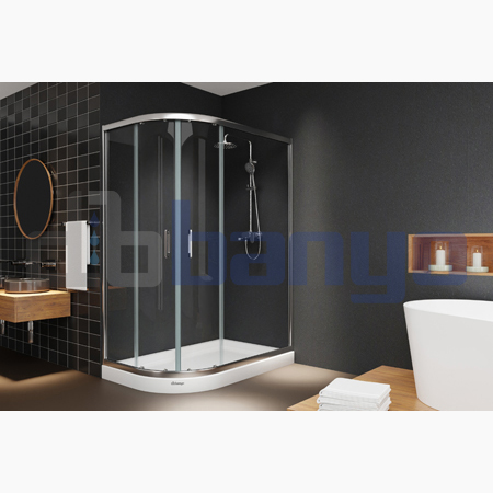 dbbanyo -  İnci 5 Sağ Asimetrik Sürgülü 2 Sabit 2 Hareketli Duşakabin