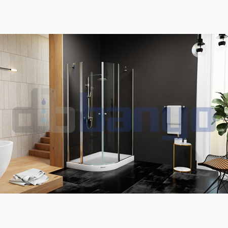 dbbanyo -  Göksu Sağ Asimetrik Boy Menteşeli 2 Sabit 2 Açılır Duşakabin